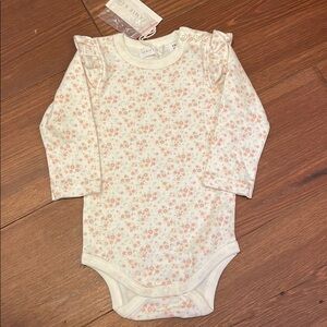 Jamie Kay baby girl long sleeve floral onesie NWT